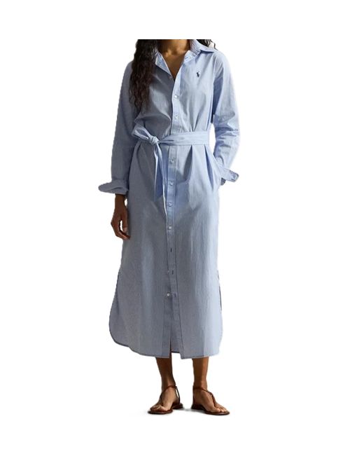 Polo Ralph Lauren woven-shirt day dress Polo Ralph Lauren | 211-A96362-001MEDIUM BLU WHITE